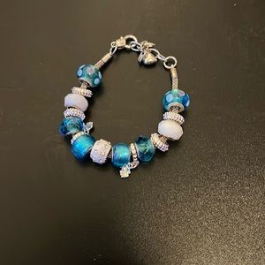 Sterling silver baby blue bracelet